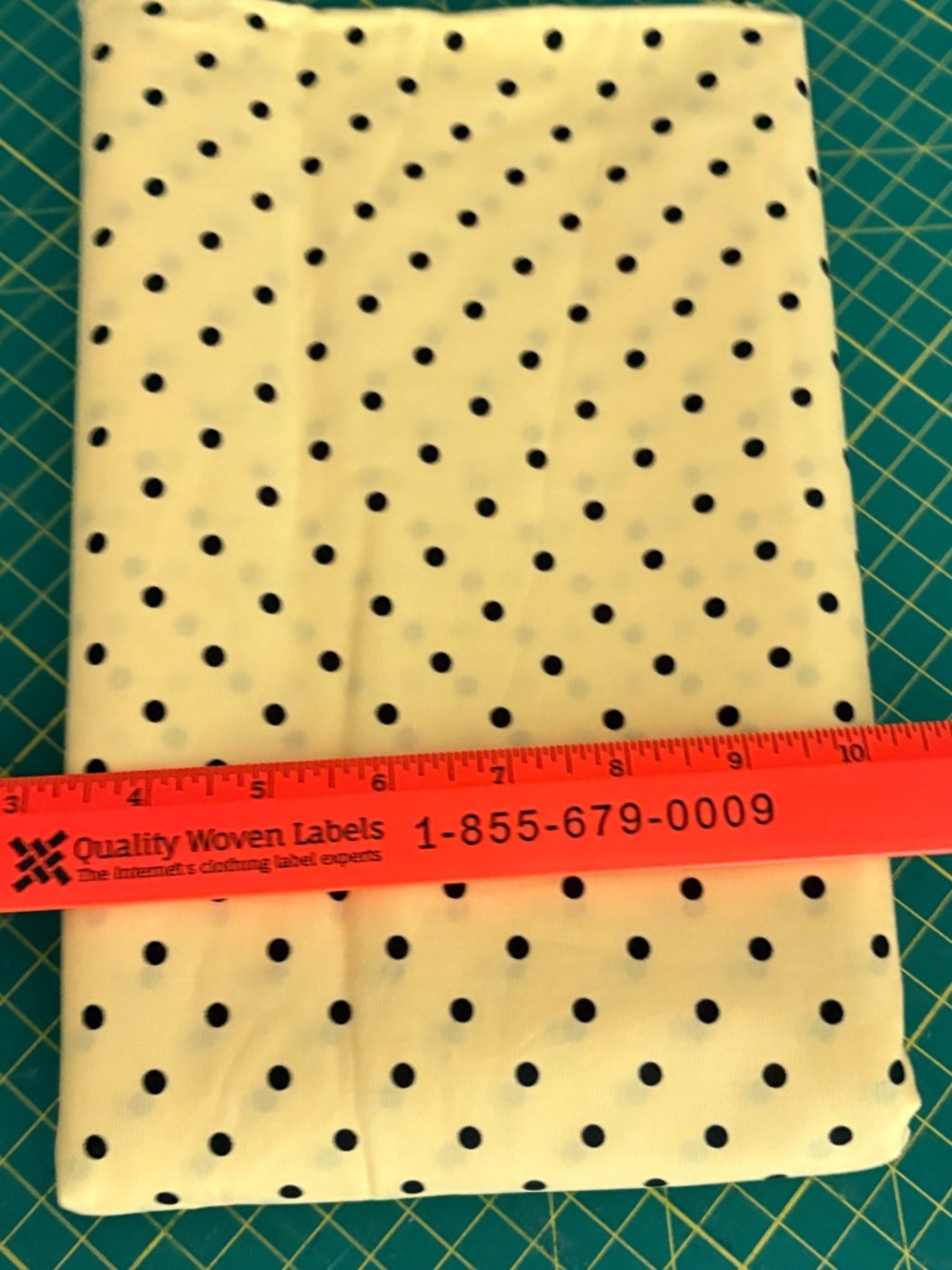 Yellow & Black Polka Dot Cotton Fabric